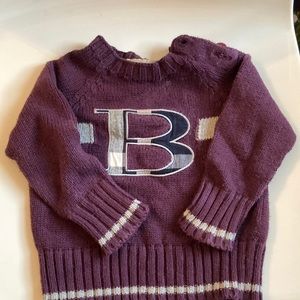 Authentic Burberry “b” baby knit sweater 12 mos